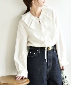 SHIPS / シップス シャツ・ブラウス | 《予約》quaranciel:〈洗濯機可能〉タックカラー 2way キーネック シャツ ブラウス