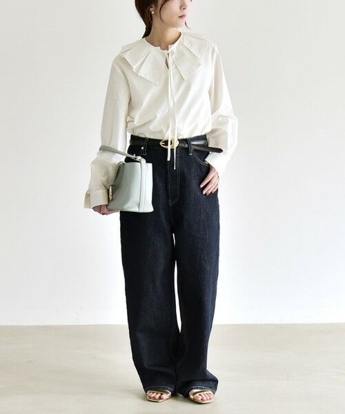 SHIPS / シップス シャツ・ブラウス | 《予約》quaranciel:〈洗濯機可能〉タックカラー 2way キーネック シャツ ブラウス | 詳細1