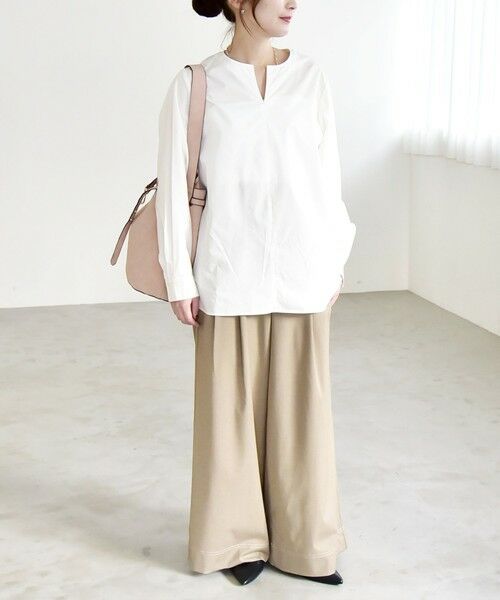 SHIPS / シップス シャツ・ブラウス | 《予約》quaranciel:〈洗濯機可能〉タックカラー 2way キーネック シャツ ブラウス | 詳細10