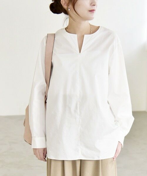 SHIPS / シップス シャツ・ブラウス | 《予約》quaranciel:〈洗濯機可能〉タックカラー 2way キーネック シャツ ブラウス | 詳細11