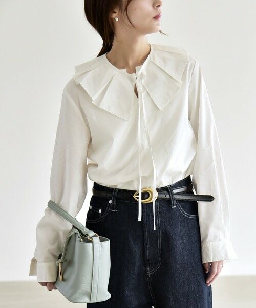 SHIPS / シップス シャツ・ブラウス | 《予約》quaranciel:〈洗濯機可能〉タックカラー 2way キーネック シャツ ブラウス | 詳細5