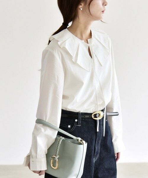 SHIPS / シップス シャツ・ブラウス | 《予約》quaranciel:〈洗濯機可能〉タックカラー 2way キーネック シャツ ブラウス | 詳細6