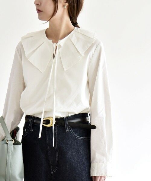 SHIPS / シップス シャツ・ブラウス | 《予約》quaranciel:〈洗濯機可能〉タックカラー 2way キーネック シャツ ブラウス | 詳細9