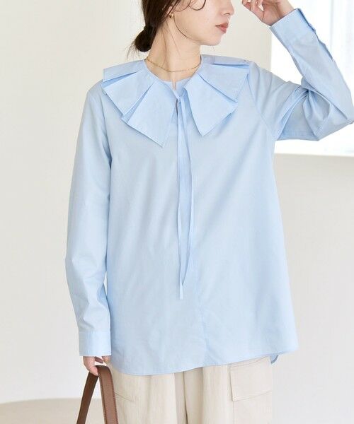 SHIPS / シップス シャツ・ブラウス | 《予約》quaranciel:〈洗濯機可能〉タックカラー 2way キーネック シャツ ブラウス | 詳細18