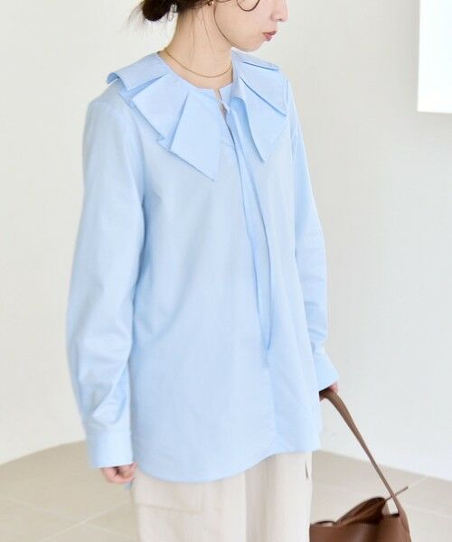 SHIPS / シップス シャツ・ブラウス | 《予約》quaranciel:〈洗濯機可能〉タックカラー 2way キーネック シャツ ブラウス | 詳細19