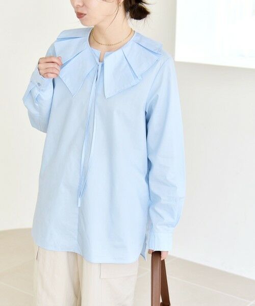 SHIPS / シップス シャツ・ブラウス | 《予約》quaranciel:〈洗濯機可能〉タックカラー 2way キーネック シャツ ブラウス | 詳細23