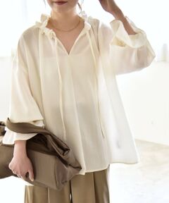 SHIPS / シップス シャツ・ブラウス | 《予約》quaranciel:〈洗濯機可能〉フリルカラー リボン ロングスリーブ ブラウス