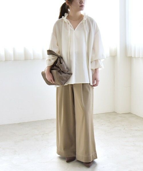 SHIPS / シップス シャツ・ブラウス | 《予約》quaranciel:〈洗濯機可能〉フリルカラー リボン ロングスリーブ ブラウス | 詳細1