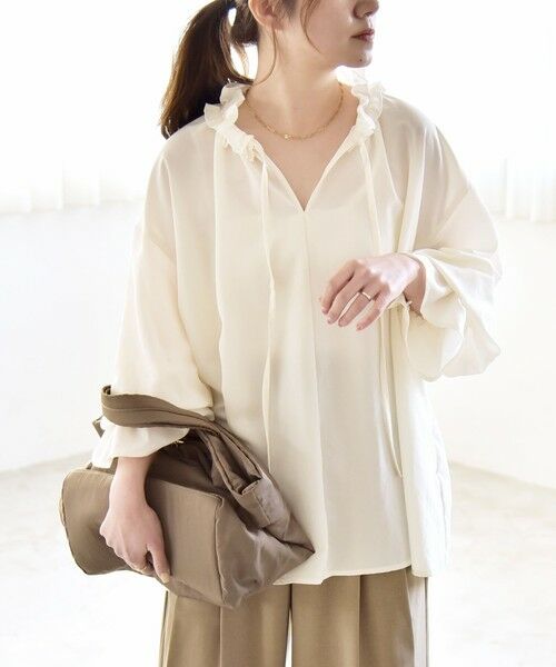 SHIPS / シップス シャツ・ブラウス | 《予約》quaranciel:〈洗濯機可能〉フリルカラー リボン ロングスリーブ ブラウス | 詳細4