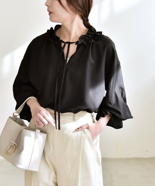 SHIPS / シップス シャツ・ブラウス | 《予約》quaranciel:〈洗濯機可能〉フリルカラー リボン ロングスリーブ ブラウス | 詳細15