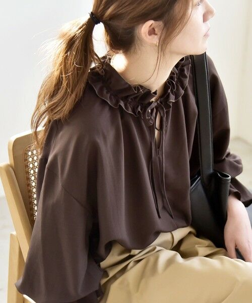 SHIPS / シップス シャツ・ブラウス | 《予約》quaranciel:〈洗濯機可能〉フリルカラー リボン ロングスリーブ ブラウス | 詳細25