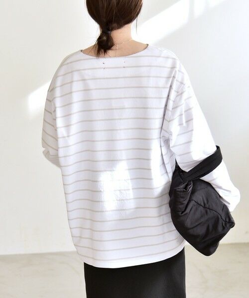SHIPS / シップス Tシャツ | 《予約》quaranciel:〈洗濯機可能〉ボーダー スキッパー ロングスリーブ プルオーバー | 詳細4