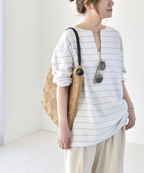 SHIPS / シップス Tシャツ | quaranciel:〈洗濯機可能〉ボーダー ビッグ スキッパー プルオーバー | 詳細7