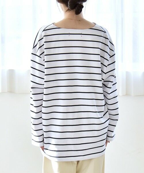 SHIPS / シップス Tシャツ | 《予約》quaranciel:〈洗濯機可能〉ボーダー スキッパー ロングスリーブ プルオーバー | 詳細19