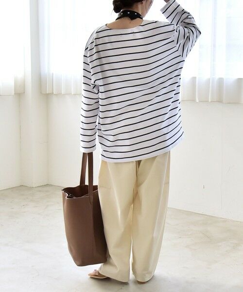 SHIPS / シップス Tシャツ | 《予約》quaranciel:〈洗濯機可能〉ボーダー スキッパー ロングスリーブ プルオーバー | 詳細8