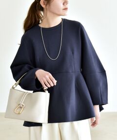 SHIPS / シップス スウェット | 《予約》quaranciel:〈洗濯機可能〉ポンチ ペプラム スウェット プルオーバー