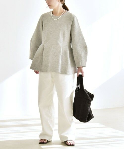 SHIPS / シップス スウェット | 《予約》quaranciel:〈洗濯機可能〉ポンチ ペプラム スウェット プルオーバー | 詳細1