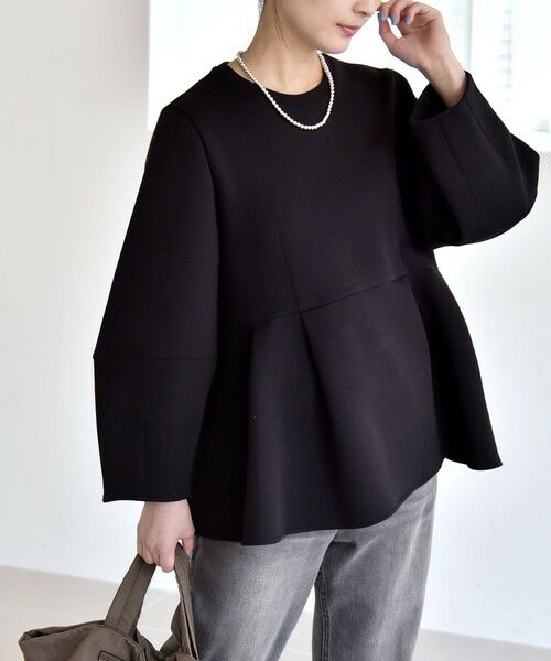 SHIPS / シップス スウェット | 《予約》quaranciel:〈洗濯機可能〉ポンチ ペプラム スウェット プルオーバー | 詳細16