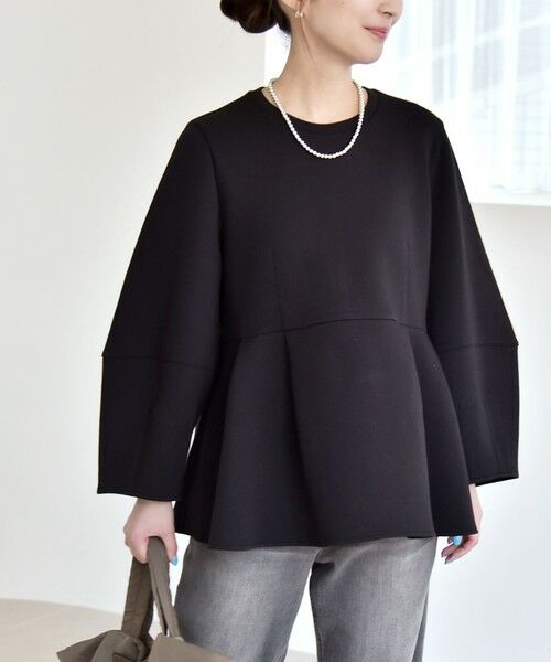 SHIPS / シップス スウェット | 《予約》quaranciel:〈洗濯機可能〉ポンチ ペプラム スウェット プルオーバー | 詳細17