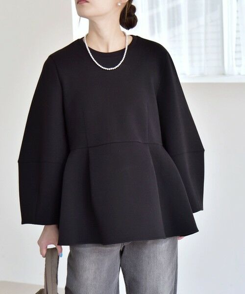 SHIPS / シップス スウェット | 《予約》quaranciel:〈洗濯機可能〉ポンチ ペプラム スウェット プルオーバー | 詳細18