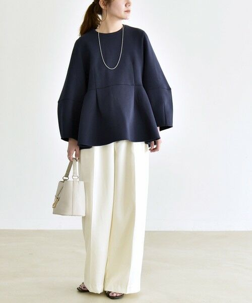 SHIPS / シップス スウェット | 《予約》quaranciel:〈洗濯機可能〉ポンチ ペプラム スウェット プルオーバー | 詳細24