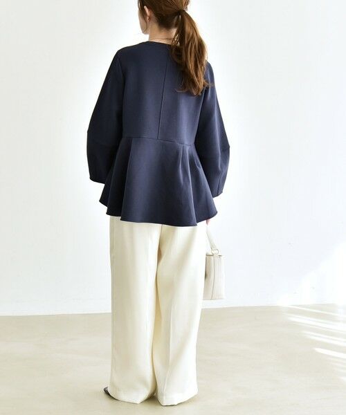 SHIPS / シップス スウェット | 《予約》quaranciel:〈洗濯機可能〉ポンチ ペプラム スウェット プルオーバー | 詳細25