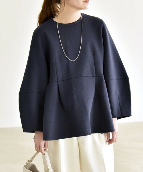 SHIPS / シップス スウェット | 《予約》quaranciel:〈洗濯機可能〉ポンチ ペプラム スウェット プルオーバー | 詳細26