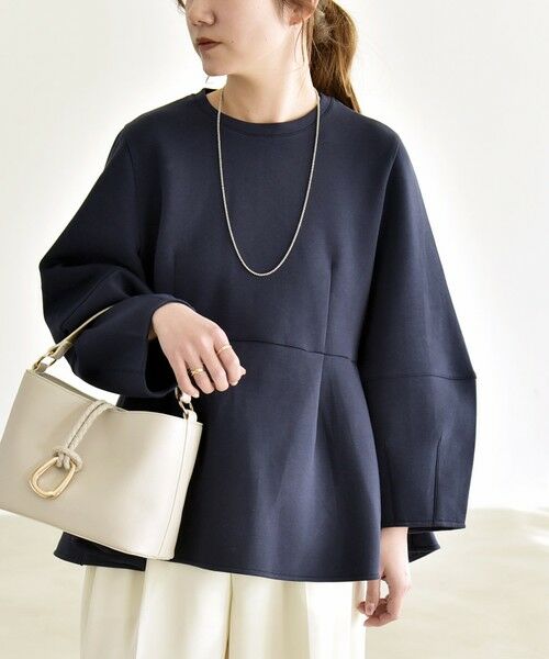 SHIPS / シップス スウェット | 《予約》quaranciel:〈洗濯機可能〉ポンチ ペプラム スウェット プルオーバー | 詳細27