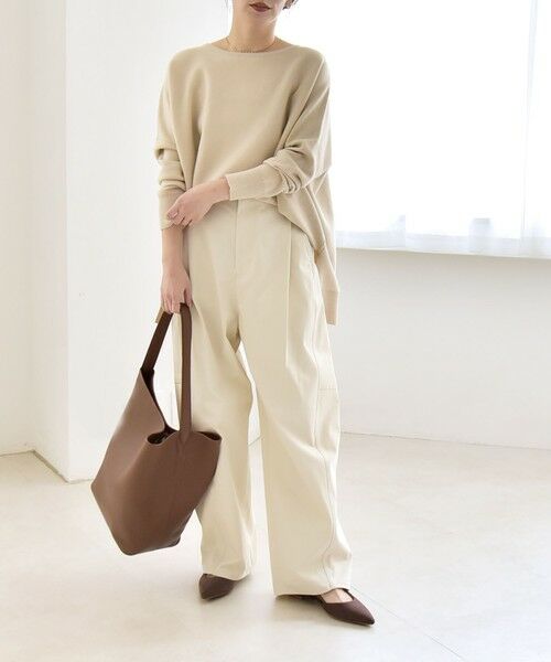 SHIPS / シップス チノ・ワークパンツ | 《予約》quaranciel:〈洗濯機可能〉チノ ワイド コクーン パンツ | 詳細1