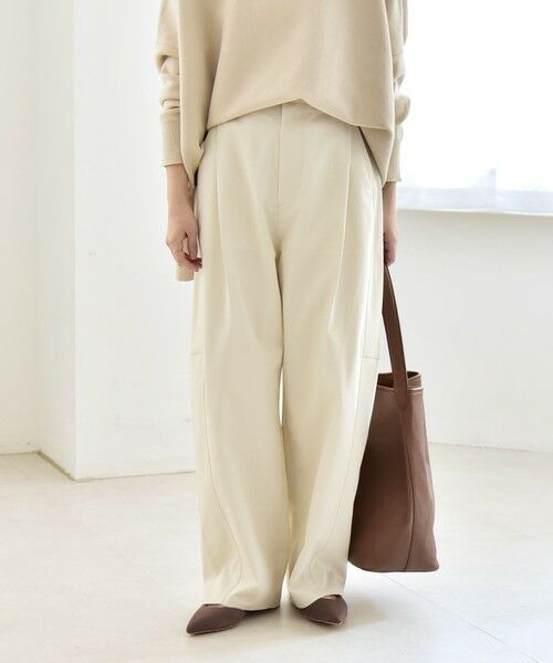 SHIPS / シップス チノ・ワークパンツ | 《予約》quaranciel:〈洗濯機可能〉チノ ワイド コクーン パンツ | 詳細4