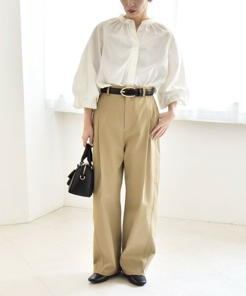 SHIPS / シップス チノ・ワークパンツ | 《予約》quaranciel:〈洗濯機可能〉チノ ワイド コクーン パンツ | 詳細10