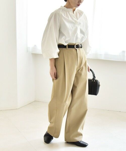 SHIPS / シップス チノ・ワークパンツ | 《予約》quaranciel:〈洗濯機可能〉チノ ワイド コクーン パンツ | 詳細12