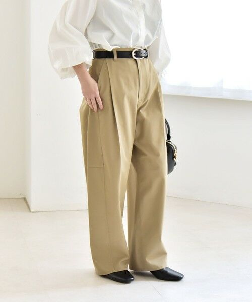 SHIPS / シップス チノ・ワークパンツ | 《予約》quaranciel:〈洗濯機可能〉チノ ワイド コクーン パンツ | 詳細13