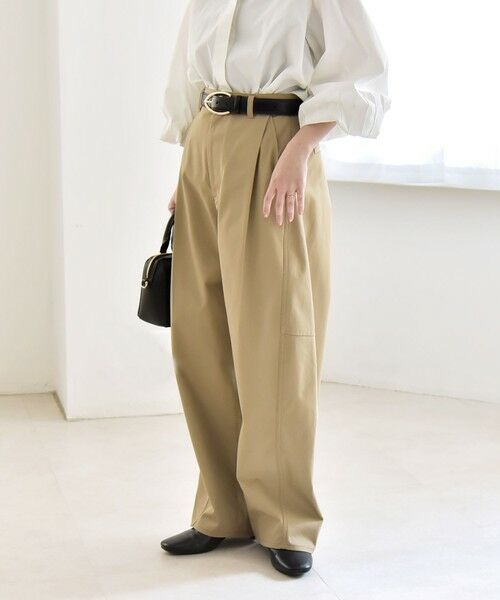 SHIPS / シップス チノ・ワークパンツ | 《予約》quaranciel:〈洗濯機可能〉チノ ワイド コクーン パンツ | 詳細16