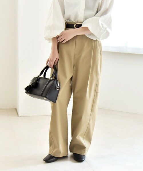 SHIPS / シップス チノ・ワークパンツ | 《予約》quaranciel:〈洗濯機可能〉チノ ワイド コクーン パンツ | 詳細18