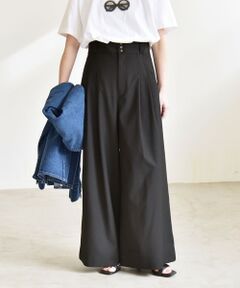 SHIPS / シップス その他パンツ | 《予約》quaranciel:〈洗濯機可能〉ハイウエスト ボタン 2タック ワイド パンツ