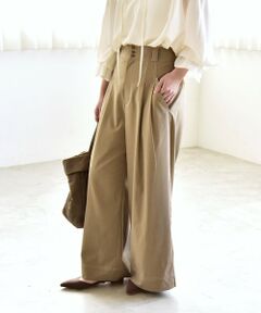 SHIPS / シップス その他パンツ | 《予約》quaranciel:〈洗濯機可能〉ハイウエスト ボタン 2タック ワイド パンツ