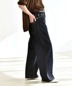 SHIPS / シップス デニムパンツ | 《予約》quaranciel:〈洗濯機可能〉ハイライズ ルーズ ワイド デニム パンツ