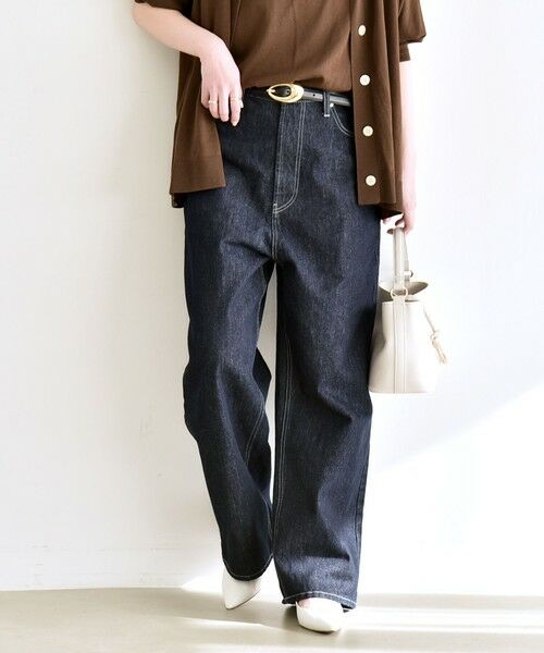 SHIPS / シップス デニムパンツ | 《予約》quaranciel:〈洗濯機可能〉ハイライズ ルーズ ワイド デニム パンツ | 詳細18