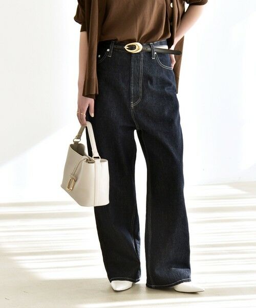 SHIPS / シップス デニムパンツ | 《予約》quaranciel:〈洗濯機可能〉ハイライズ ルーズ ワイド デニム パンツ | 詳細20