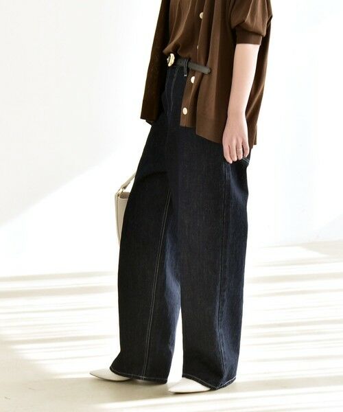 SHIPS / シップス デニムパンツ | 《予約》quaranciel:〈洗濯機可能〉ハイライズ ルーズ ワイド デニム パンツ | 詳細22
