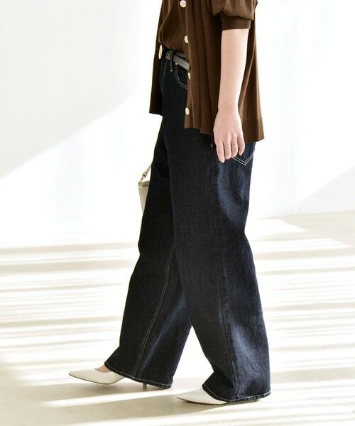 SHIPS / シップス デニムパンツ | 《予約》quaranciel:〈洗濯機可能〉ハイライズ ルーズ ワイド デニム パンツ | 詳細24
