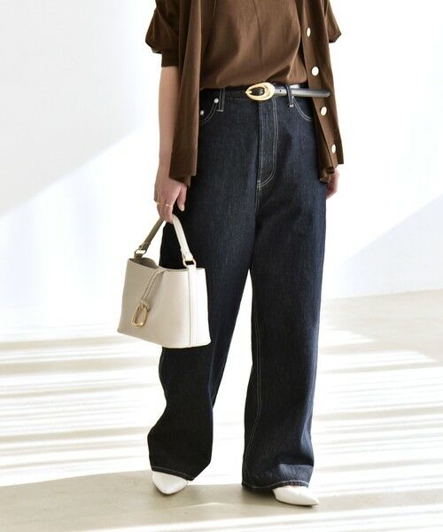 SHIPS / シップス デニムパンツ | 《予約》quaranciel:〈洗濯機可能〉ハイライズ ルーズ ワイド デニム パンツ | 詳細27