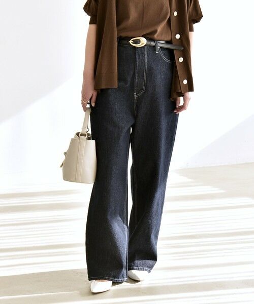 SHIPS / シップス デニムパンツ | 《予約》quaranciel:〈洗濯機可能〉ハイライズ ルーズ ワイド デニム パンツ | 詳細28