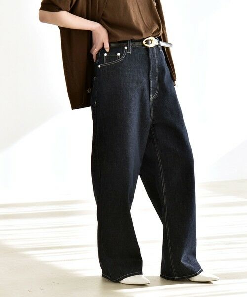 SHIPS / シップス デニムパンツ | 《予約》quaranciel:〈洗濯機可能〉ハイライズ ルーズ ワイド デニム パンツ | 詳細29