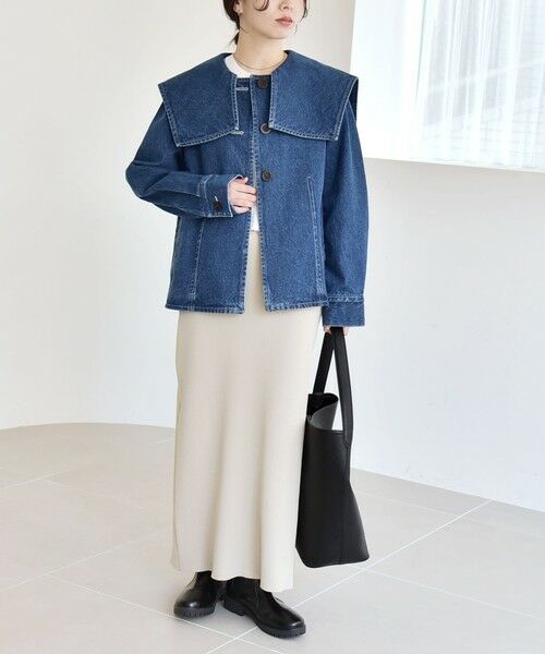 SHIPS / シップス Gジャン・デニムジャケット | 《予約》quaranciel:〈洗濯機可能〉セーラーカラー デニム ジャケット | 詳細1