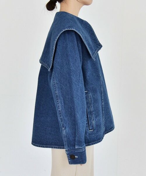 SHIPS / シップス Gジャン・デニムジャケット | 《予約》quaranciel:〈洗濯機可能〉セーラーカラー デニム ジャケット | 詳細11