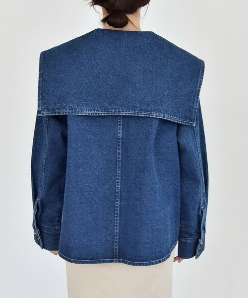 SHIPS / シップス Gジャン・デニムジャケット | 《予約》quaranciel:〈洗濯機可能〉セーラーカラー デニム ジャケット | 詳細12