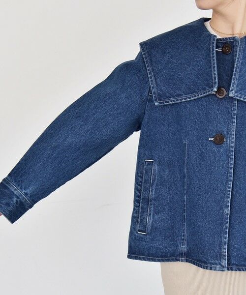 SHIPS / シップス Gジャン・デニムジャケット | 《予約》quaranciel:〈洗濯機可能〉セーラーカラー デニム ジャケット | 詳細13