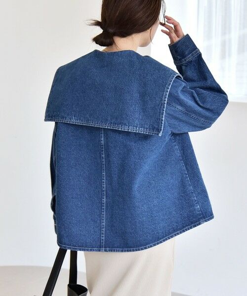 SHIPS / シップス Gジャン・デニムジャケット | 《予約》quaranciel:〈洗濯機可能〉セーラーカラー デニム ジャケット | 詳細8